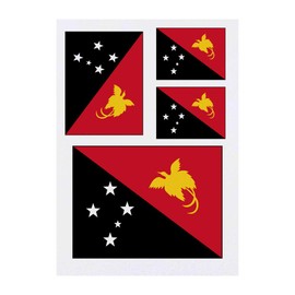 4 x 'Papua New Guinea Flag' Temporary Tattoos (TO00014470)