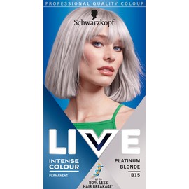 Schwarzkopf LIVE Intense Colour B15 Platinum Blonde, Permanent Hair Dye, Blonde Hair Colour for Lightening and Colouring in 1 Simple Step