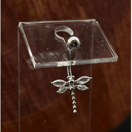 Dragonfly 14 Gage DragonFly Belly Button Ring Stainless Steel Cubic Zirconia