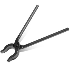 Blacksmith Tongs 12'' Long for Forge & Welding Bench Jaw Tongs Holds Hot Steel Firmly, 0004930-300 Forging Tongs for Beginners & Professionals