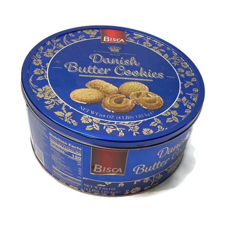 Bisca Danish Butter Cookies 64 oz (1 Tin)