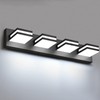 IZORRO LED Modern Bathroom Lights Fixtures(4-Light,Dimmable,360°Rotate),Matte Black Acrylic Wall Lighting,Vanity