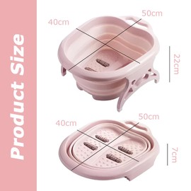 MOTRAIN Collapsible Foot Soaking Tub, Portable Foot Spa with Massage Rollers, Foldable Design, Ideal for Pedicures, Relaxation & Cracked Feet Relief at Home or Travel