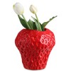 Navaris Strawberry Vase for Flowers - Small Ceramic Flower Vase