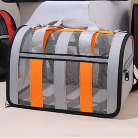 Handheld Crossbody cat Bag，Cat Carriers Dog Carrier Pet Carrier for Small/Medium Cats Dogs Puppies (Up to 15lbs), Small Dog Carrier Soft Sided, Collapsible Waterproof Travel Puppy Carrier (Orange)