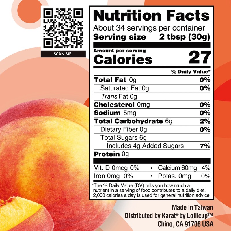 Tea Zone Peach Popping Pearls/Popping Boba(B2061, 2lbs) for Boba Tea