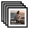 KINLINK 9x9 Picture Frame Black Set of 4, Wooden Square
