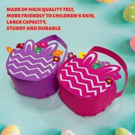 Pack of 2 Easter Egg Basket Bags, Easter Baskets, Tote Bags for Easter Egg Bunnies, Felt Bags, Easter Decoration, Gift Bags for Kids, Easter Bunny Bags, Easter Bags for Children, Felt Craft Rabbits