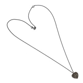 Shweta Creations Heart Diamond Necklace with 0.43 Carat Pave Brown Natural Diamonds (I2-I3 Clarity) 925 Sterling Silver Chain For Women, Gift For Friend, Heart Pendant Necklace