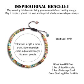 CERSLIMO Natural Bead Healing Anxiety Bracelet, Life is Tough Encouragement Healing Gift - Inspirational Gifts for Women Girls Daughter Granddaughter Niece Birthday Christmas