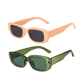 Retro Rectangle Sunglasses for Women/Men Driving Glasses 90’s Vintage Small Square Eyewear UV Protection Glasse