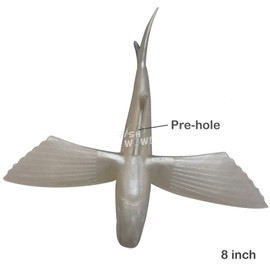 2pcs 8" Unrigged Flying Fish Yummy Flyer Mahi Tuna Wahoo Soft Lures with 3D eye - Black Blue