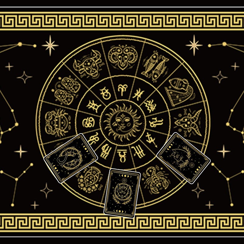 BOXOB Witchcraft Altar Cloth Table Runner, 16.34x71.65in Tarot Tablecloth with