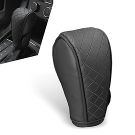 Black Leather Gear Shift Knob Cover Anti-Slip Auto Konb Gear Shift Stick Protector Universal Soft Car Shift Protector Decorative Car Interior Accessories Suitable for Cars, Trucks, SUVs