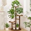 LASZOLA 3 Tiered Wood Plant Stand Indoor Corner, Flower Holder