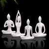 OwMell Lot of 4 Meditation Yoga Pose Statue Figurine Ceramic