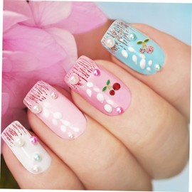 LALAFINA 3sets Cherry Shape Nail Charms Glitter Nail Art Decorations for Christmas Party 36pcs*3