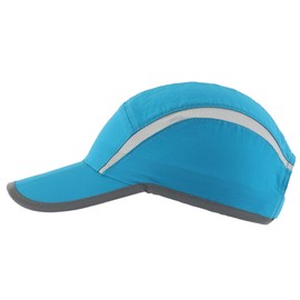 Connectyle Foldable Mesh Sports Cap with Reflective Stripe Breathable Sun Runner Cap (Lake Blue)