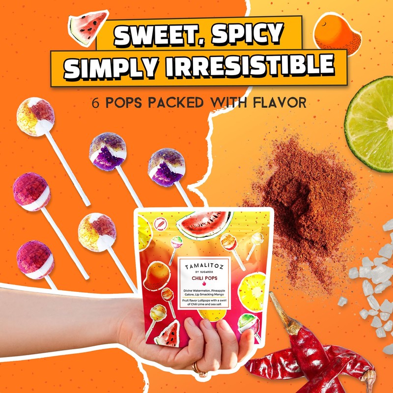Tamalitoz Chili Pops – Spicy Mexican Lollipops with Chile, Lime