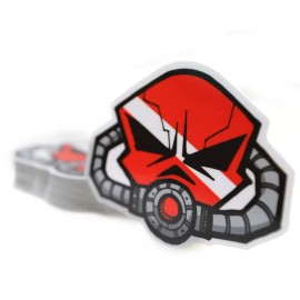Reel Sticky Skull Diver Down Mask Sticker Breathe Cup Laptop Phone Decal Scuba Dive 2.5 Mini
