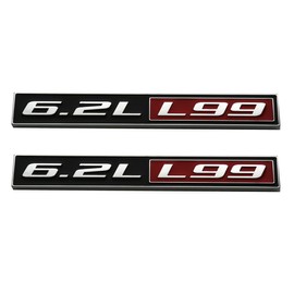 Tomilia 2pcs 6.2L Liter L99 Real Engine Hood Emblem Badge Nameplate Crate Replacement for Universal Cars (Chrome Red), EI-SilveCutom#2