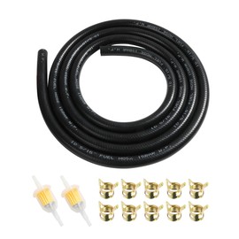 Flaconi Lawn Mower Fuel Line,Gas Line Hose,1/4 Fuel Line,Dirt Bike Fuel Line,2m/6 Feet Fuel Line Hose with 2 Gas Inline Fuel Filters and 10 Mini Fuel Hose Clamps,Fit for Mini Moto Dirt Bike ATV(8mm)