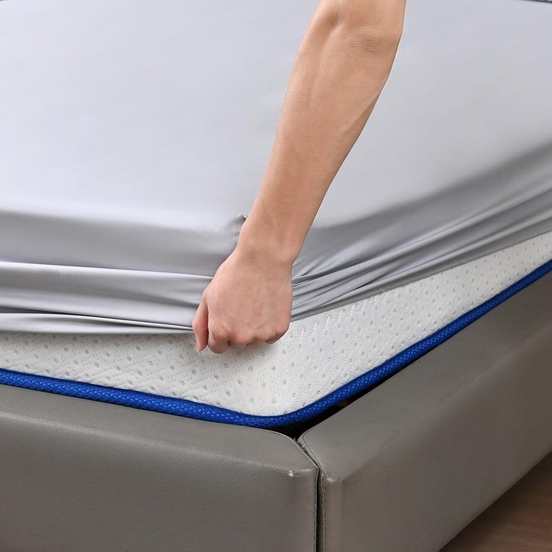 Fitted bed Sheet 40CM Extra Deep Grey Super King Bed