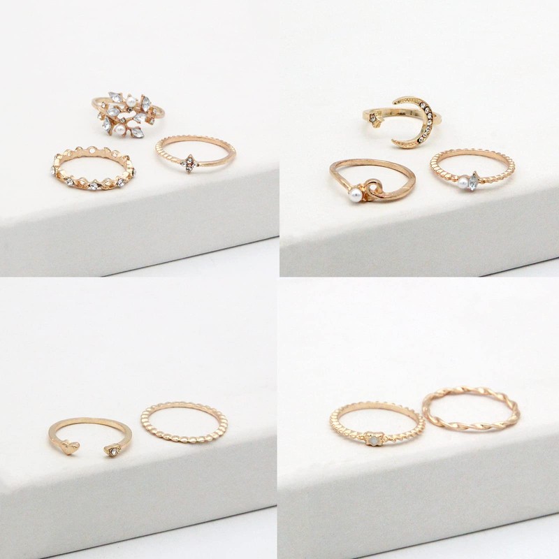 Ymimanchil Stackable Rings for Women Boho Knuckle Rings Peak Sea