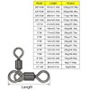 TopHomer 50Pcs 3 Way Swivel Barrel Swivel Catfish Swivels Hook
