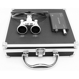 3.5X 420mm Loupes manifying Glasses Head Lamp with Aluminum Black