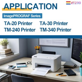 MEZOO PFI030 PFI-030 Ink Cartridge 55-ml High Yield Compatible PFI-030MBK PFI-030BK PFI-030C PFI-030M PFI-030Y Ink Replacement for imagePROGRAF TA-20 TA-30 TM-240 TM-340 Printer (5-Pack)