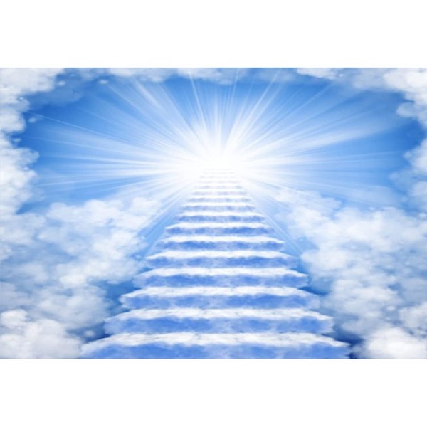 DORCEV 10x7ft Heaven Backdrop Stairs to Heaven Paradise God Bless