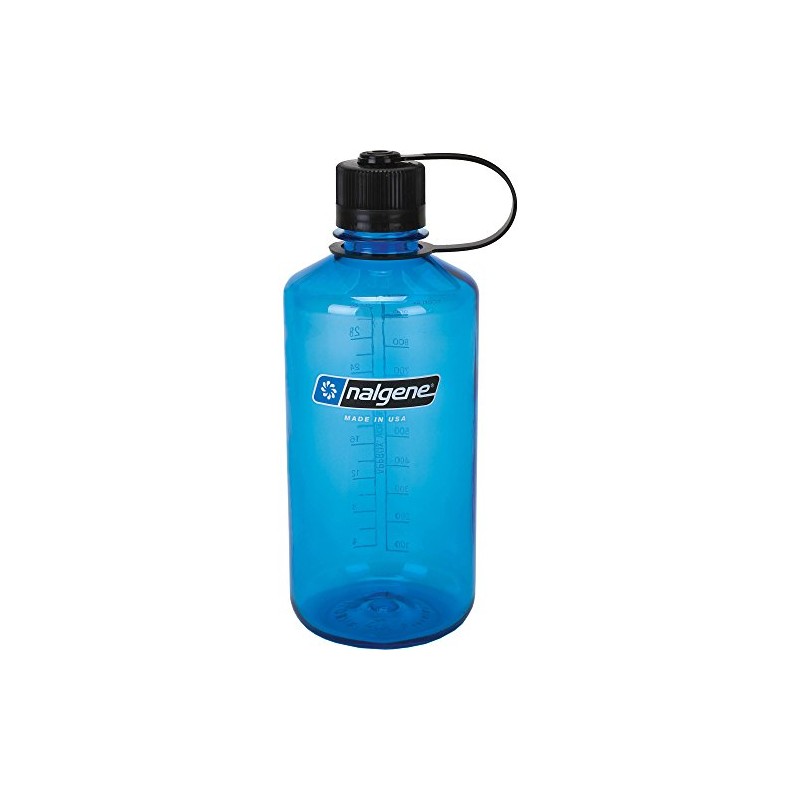 Nalgene Tritan 32-Ounce Narrow Mouth BPA-Free Water Bottle, Blue w/Black