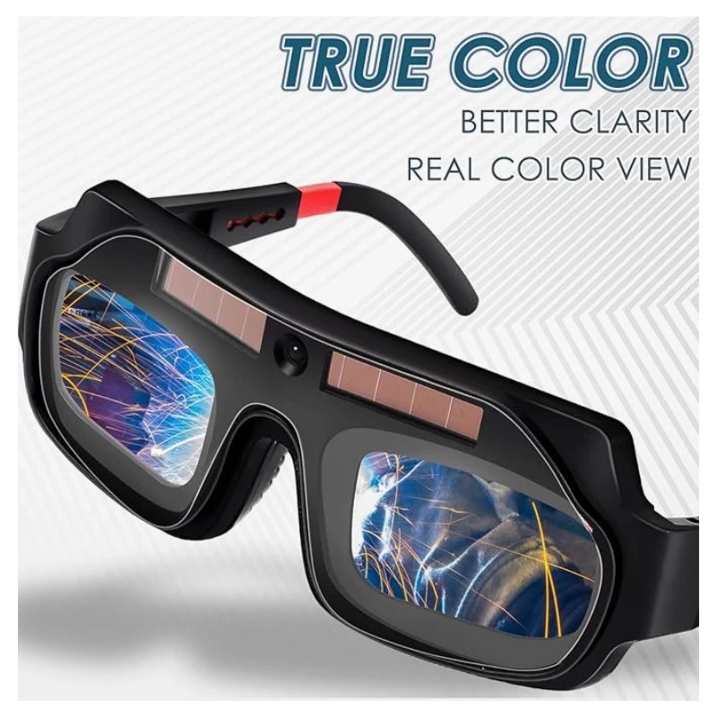 Tellegloww Solar Auto-Darkening Welding Glasses Set w Replacement Lenses for