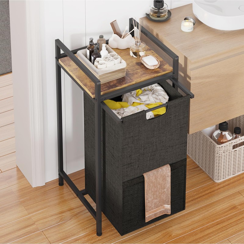 Laundry Hampers,Laundry Basket， Laundry Sorter with Top Shelf & Removable