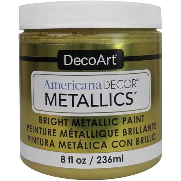 Decoart Metallics Acrylic Paint, 8 Fl. oz. Jar, Soft Gold