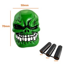 Lunsom Skull Shift Knobs, Resin Shifter Head Shifting Stick Handle Fit for Most Car Transmission Fit Most Automatic Manual Vehicle (Green)