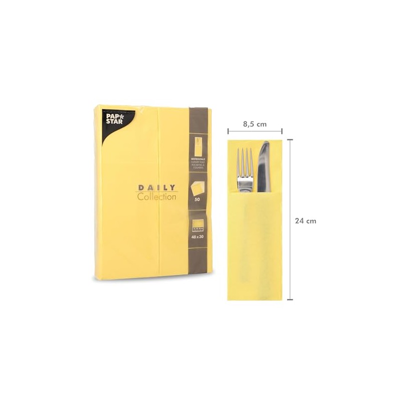 50 Cutlery Pockets Napkins 'Daily Collection' 48 cm x 30