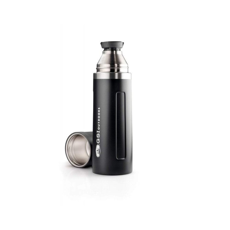 GSI Outdoors Glacier Vacuum Bottle Thermos Flask, Black, 1 L