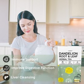 Organic Dandelion Root Tea - Energizing Dandelion Tea Helps Boost Immunity & Body Cleanse (20 Tea Bags)