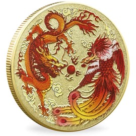 Chinese Lucky Coin Unleash The Power of The Dragon and Phoenix - Lottery Tickets Scratcher Tool