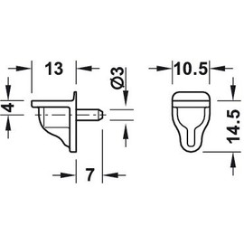 HARDWARE FOR YOU LTD PACK OF 50 SHELF SUPPORT PLUG TRANSPARENT FOR A 3MM HOLE BOOK CASE SHELF SUPPORT PINS PEG STUD STEEL