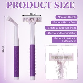 Lanties 30 Count Women's Disposable Razors Bulk 3 Blade Sensitive Skin Shaving Razor for Comfortable Bathing Hotel Travel