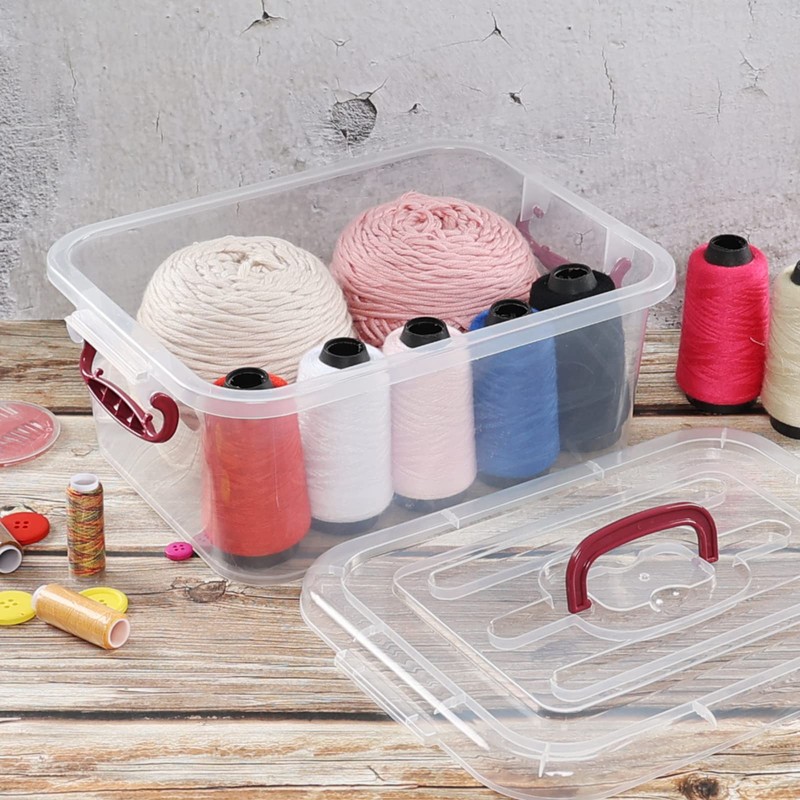 Bblina 2 Packs 8 Liters Clear Storage Boxes, Plastic Latching