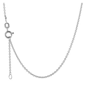 trendor Necklace for pendant 925 silver rhodium-plated anchor chain 1.4 mm timeless necklace for men and women, necklace made of real silver, gift idea 75611, 45 cm, Sterling Silver, No Gemstone
