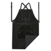 ANTAITHER Black Leather Welding Apron with 6 Pockets - Heavy