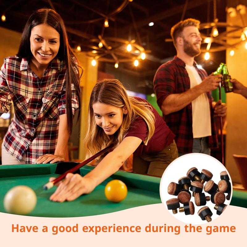 Pack of 20 Billiard Cue Tips for Snooker Screw-On Tips,