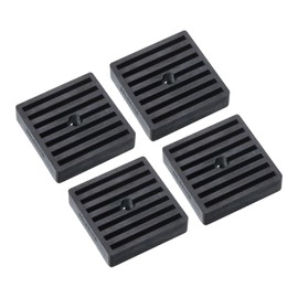 PATIKIL Rubber Anti-Vibration Pads, 4 Pcs Vibration Isolation Mats with Hole 3" x 3" x 0.8" for HVAC, Air Conditioner, Air Compressor, Washer, Dryer, Black
