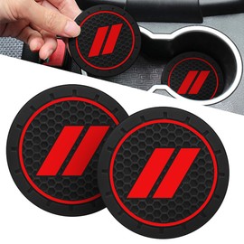 2pcs Car Cup Holder Coaster Compatible with Dodge Challenger Charger SRT Avenger RAM Interior Accessories, 2.75 Inch Universal Auto Anti Slip Cup Holder Insert Coasters