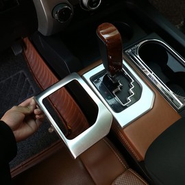 LLKUANG for Toyota Tundra 2014-2021 SUV Stainless Steel Center Console Gear Shift Panel Frame Trim Car Accessories (Silver)